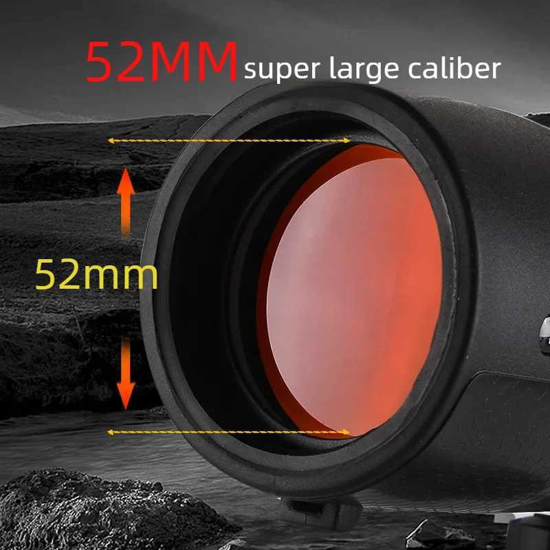 12x52 High Power Monocar Telescope HD ED Lens Waterproof Cpact for Hunting Birdwatching Outdoor Camping Travel C251208
