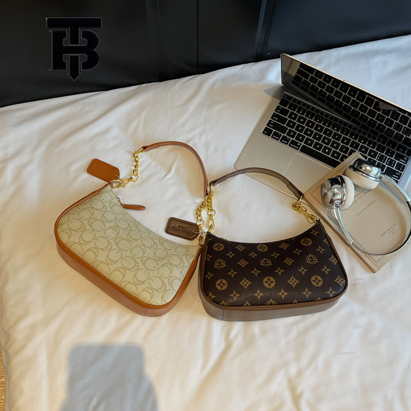 TB BHULAMTE Luxury Brand Designer Bag High-end Luxury Printed Single-shoulder Underarm Women's Bag Summer Quilted Chain Handbag Retro Fashion Cro