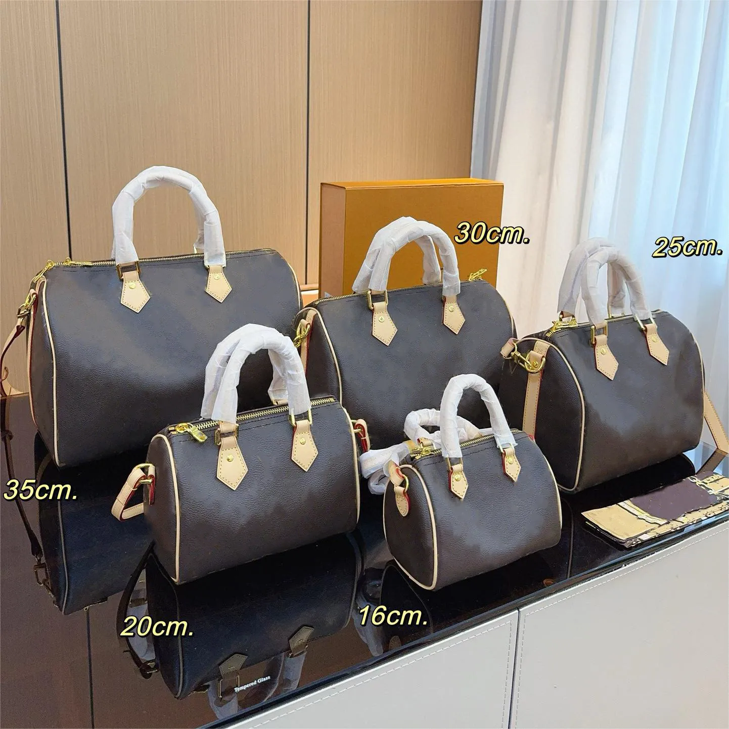 Designer Women 16 20 25 30 Pillow Shoulder Bag Luxury Flowers Pattern Canvas Tote Bags Lady Oxide Leather Strap Mini Nano Crossbody Handbag Luxury Bag women sac Luxe