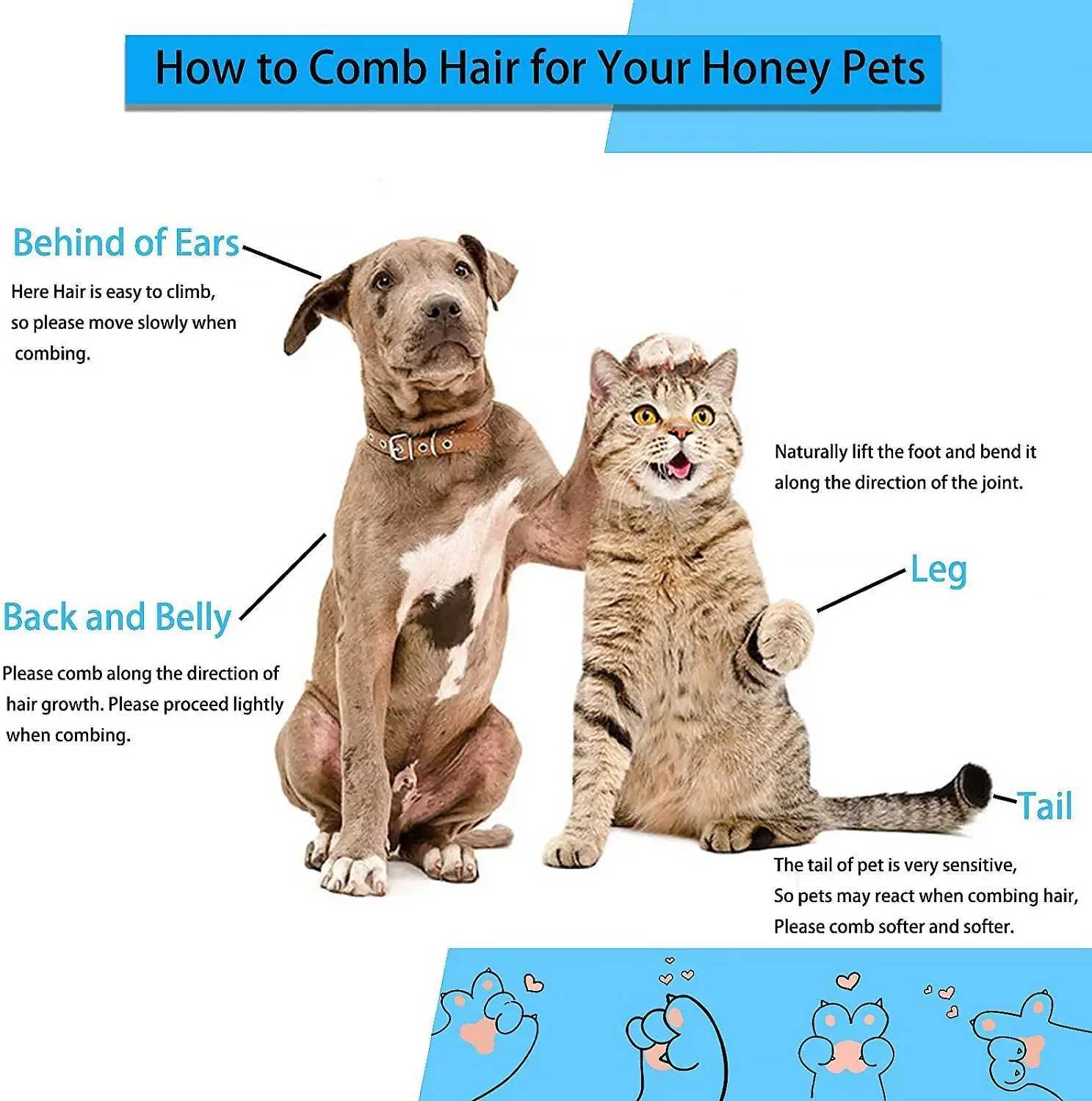 Dog Hair Remover Brush Cat Dog Hair Grooming And Care Comb For Long Hair Dog Pet Removes Hairs Cleaning Bath Brush Dog Supplies M251208 - view 6