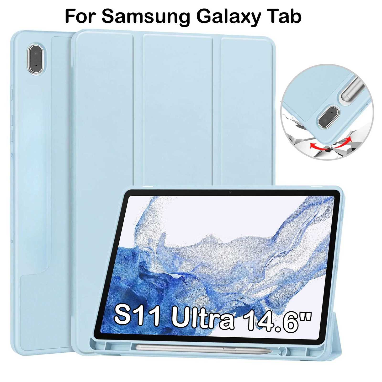 PU Smart Case for Galaxy Tab S11 tra 146 S8 S10 S9 tra 146 X910 X916 X918 S10 Lite FE 11 with S Pen Holder Cover C251208