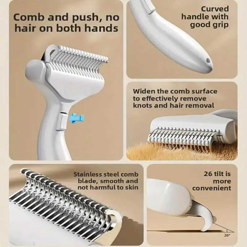 Pet Knot Combs Cat Go Floating Hair Comb For Long Hair Breeds Dog Pet Grooming Products Curved Design Fits Palm M251208 - view 6