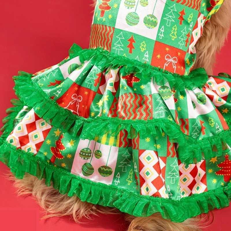 Popular Christmas Dog Clothes Christmas Tree Layered Princess Dresses Small and Mediumsized Dog Clothes Christmas Pet Supplies M251208