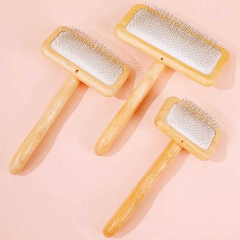 Dog Brush Wooden Dogs Comb Dog Grooming Protect Brushes for Dogs Floating Hair Cleaning Comb Massage Cat Brush M251208