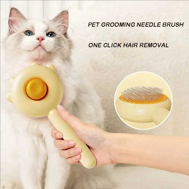 Pet Brush One Button Cleaning Brush Magic Beauty Cat Hair Brush Easy To Carry Re-Use Multi-Function Brush M251208