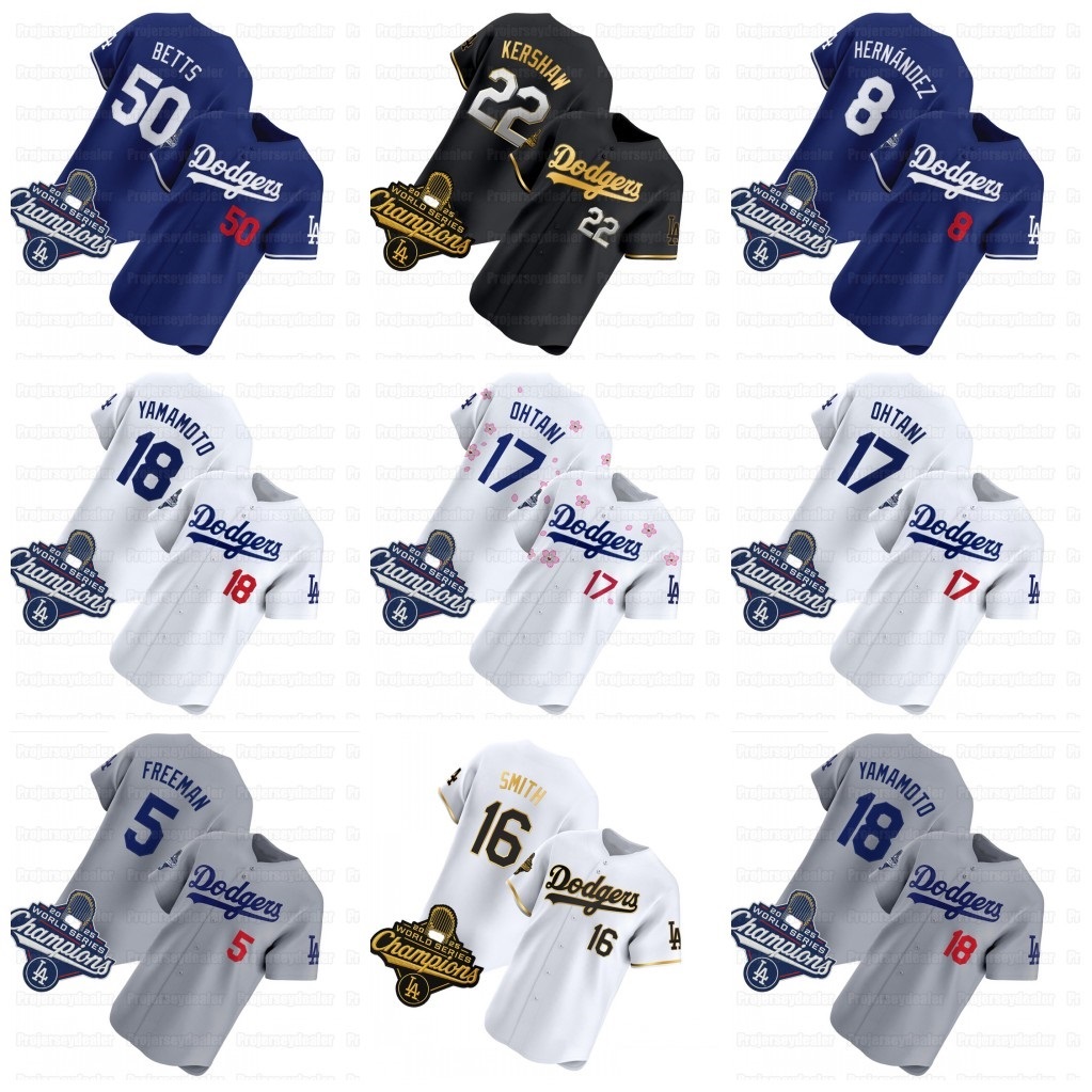 Dodgers 17 Shohei Ohtani Edwin Diaz 2025 World Series Champions Baseball Jerseys Yoshinobu Yamamoto Enrique Hernandez Freddie Freeman Mookie Betts Sasaki Men