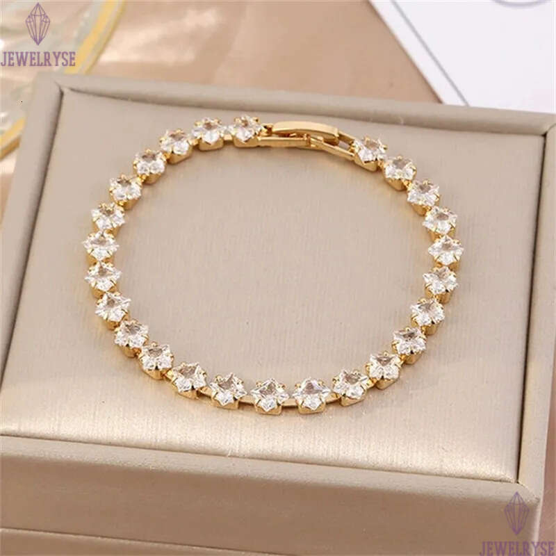 4x4mm CZ 18k gold tennis bracelet designer woman square iced out chain mens bracelets AAA zirconia silver diamond chains bangles man womens luxury jew