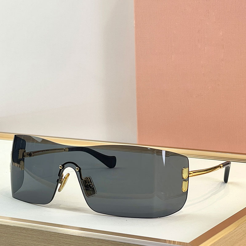 Fashion designer women sunglasses design exquisite fashionable metal sunglasses ultra light frame with frameless curved lenses top quality metal legs MU53