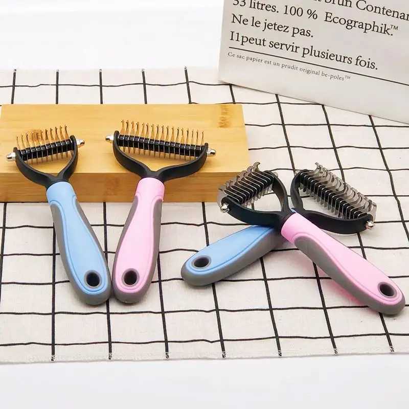 New Professional Pet Cat Hair Removal Comb Brush Dog Grooming Shedding Tools Puppy Hair Shedding Trimmer Pet Fur Trimming Combs M251208 - view 3