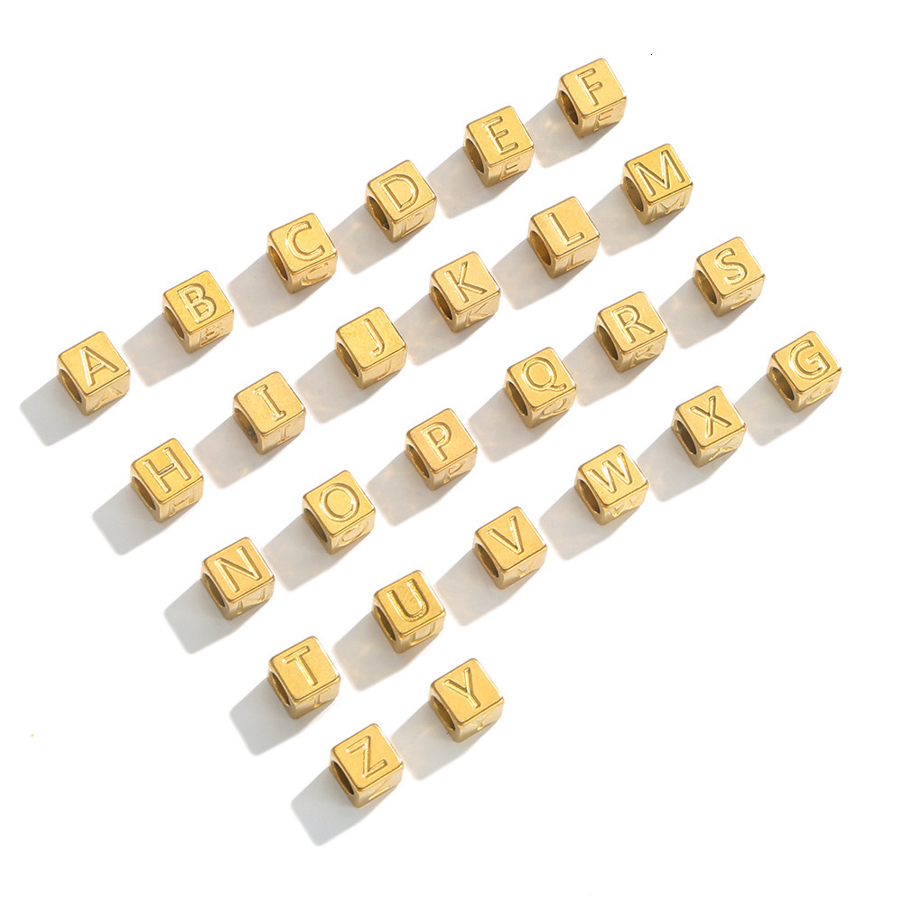 Stainless steel classic 26 letter exquisite small accessory, cute handmade DIY bracelet, large hole bead small accessory