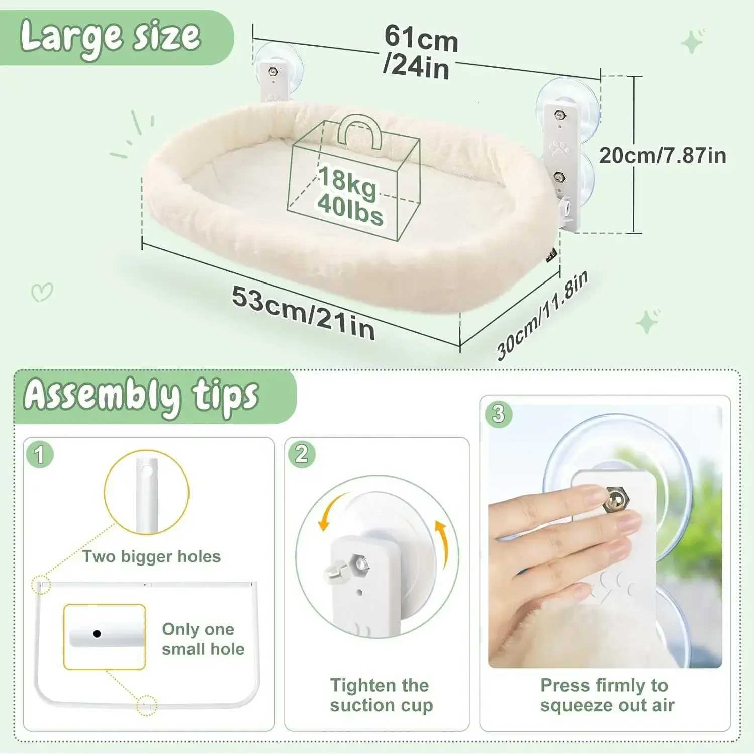 Winter Cat Hammock Window Habitat Cat Sunbathing Glass Hanging Suction Cup Balcony Pet Nest Foldable Pet Bed Cat Supplies Y251206