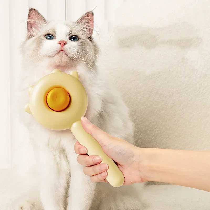 Pet Hair Removal Comb Cat Brush Self Cleaning Slicker Brush for Cats Dogs Egg Shape Hair Remover Scraper Pet Grooming Tool M251208 - view 3