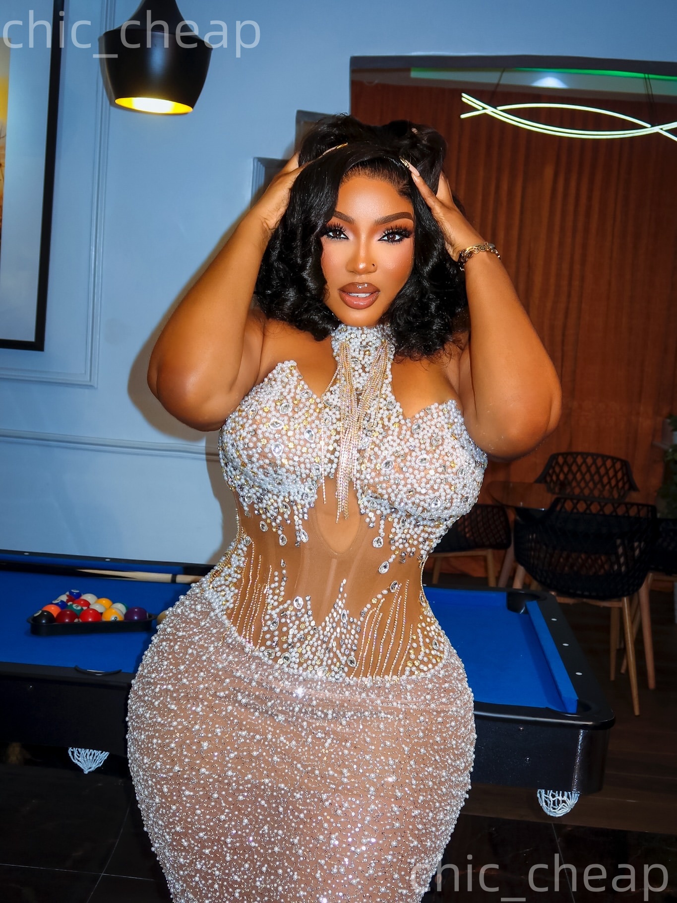 Aso Ebi Ivory Mermaid Prom Dresses 2026 Pearls Crystals Illusion Evening Formal Party Second Birthday Engagement Gowns Plus Size Dress For Special Occ