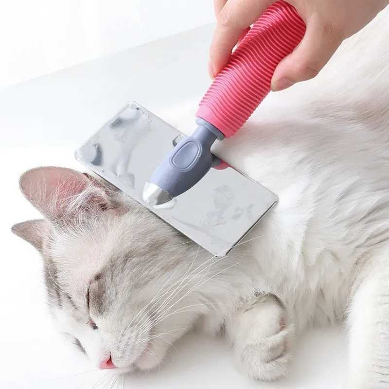 Cat Comb Silicone Cat Brush Massage Stainless Steel Combs for Cats Pet Grooming Comfortable Handle Dog Brush M251208 - view 5