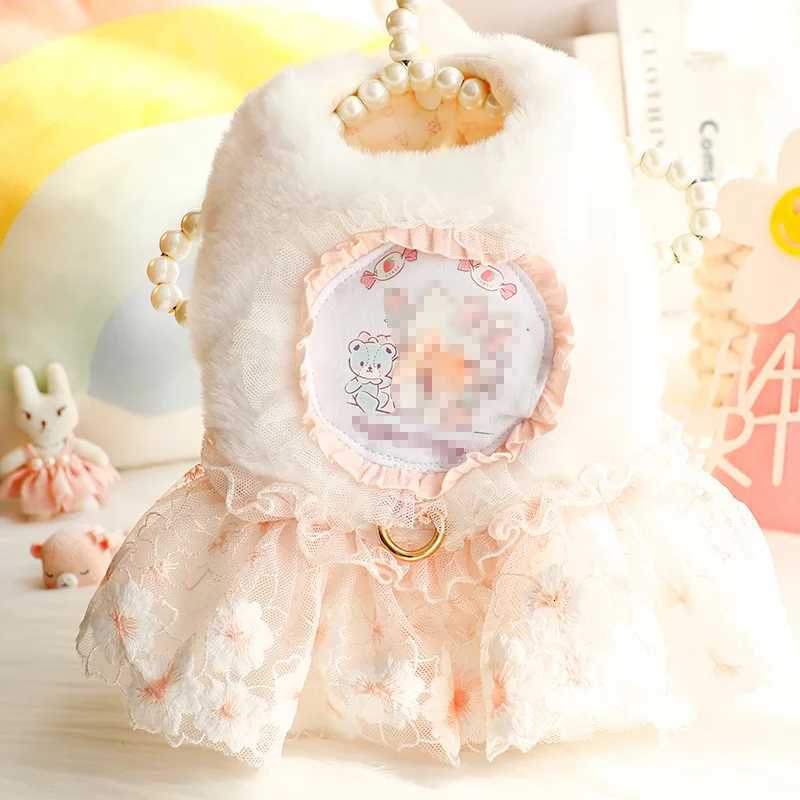 Winter Cat Dog Dress winter Luxury Plush Skirt Princess Wedding Puppy Costume Poodle Schnauzer Doggie Apparel Dresses M251208