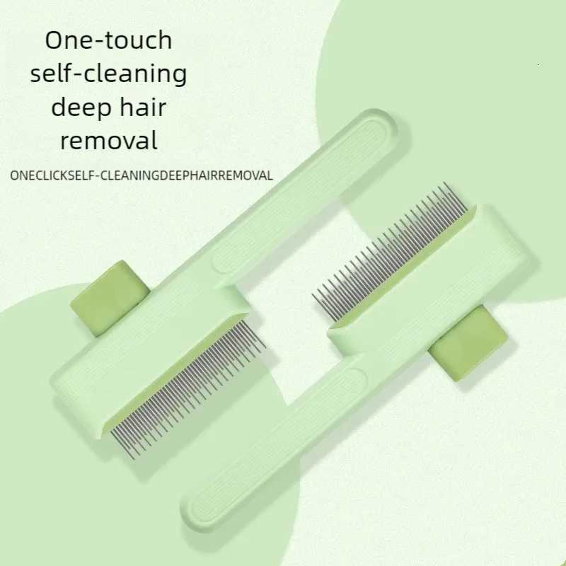 One-Click Self-Cleaning Pet Hair Removal Comb for Cats Dogs Grooming Mass Flea Comb for Short Long Hair Pets M251208 - view 1
