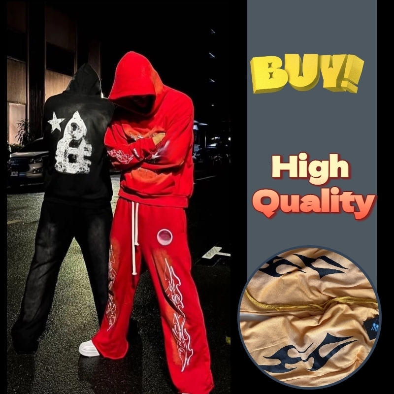 Designer Mens Flared Hoodie Pants Sports Baggy Sweatpants Letter Pattern Print Joggers Vintage Hip Hop Drawstring Trousers Men Hoodie 04