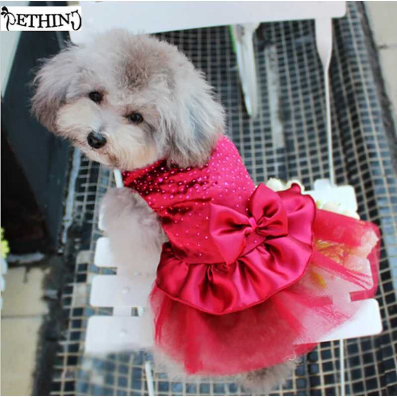 Summer Pet Clothes Dog Dress For Dogs Skirt Summer Princess Dog Wedding Dresses York Teddy Clothes For Dogs Skirts Pet Cat Dress M251208