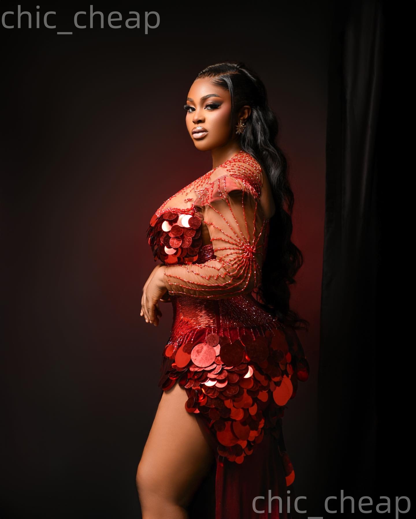 Aso Ebi Dark Red Mermaid Prom Dresses 2026 Beaded Sequins Velvet Evening Formal Party Second Birthday Engagement Gowns Plus Size Dress For Special Occ