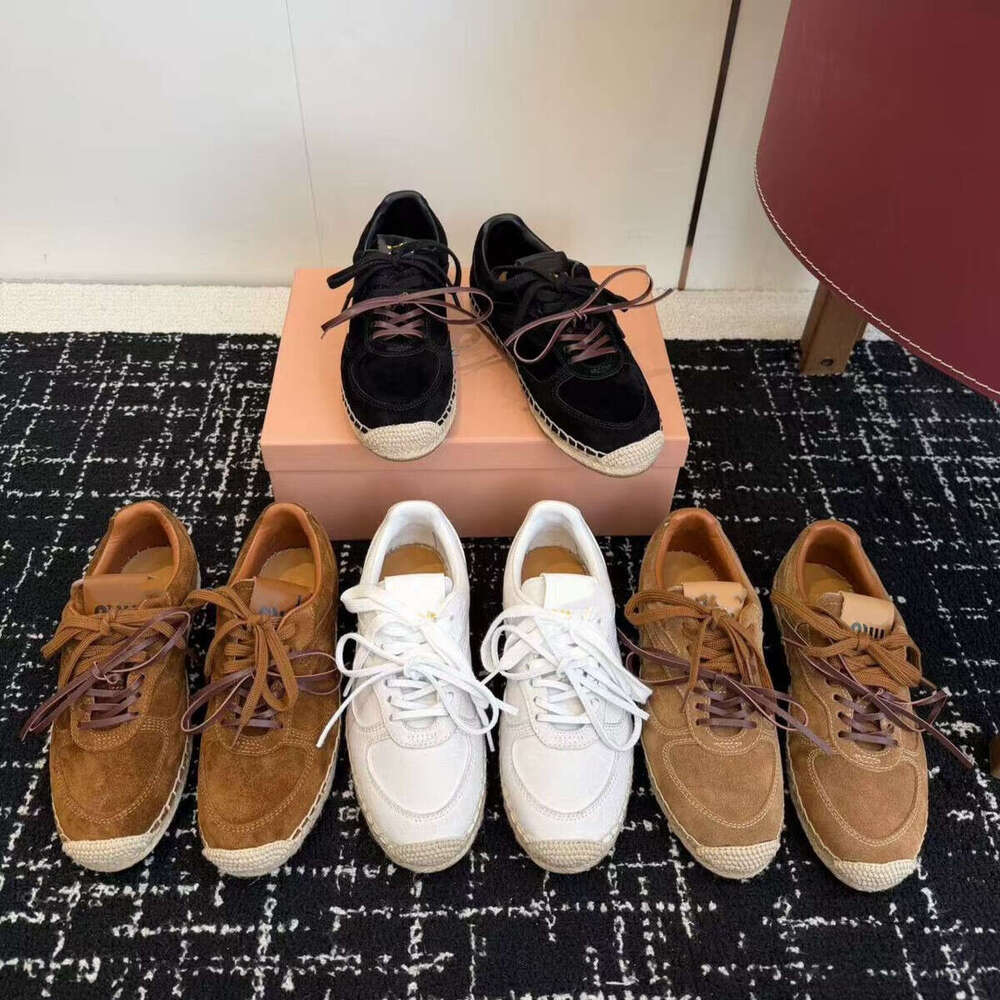 Designer woman shoe luxury fisherman Platforms Espadrilles Women Casual Sneakers dress Suede Lace-up Ladies classic flat loafers office Vacation Training Shoes