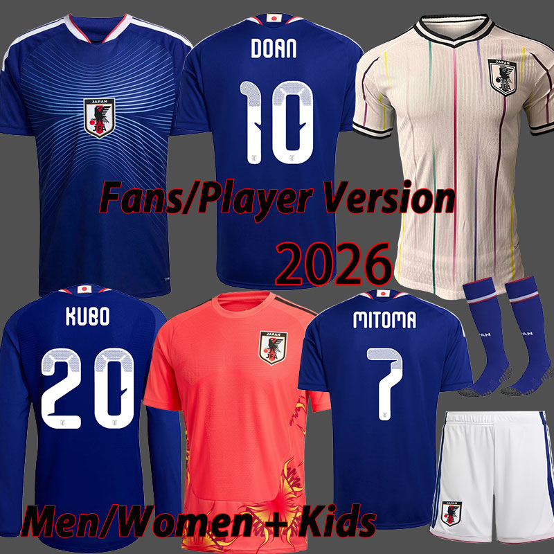 26 27 Japan Soccer World Cup Jerseys KUBO DOAN AYASE SANO KAMADA MINAMINO S 4XL Football Shirts fans player version 2026 Long Sleeve HONDA Men Kids Kit Uniforms