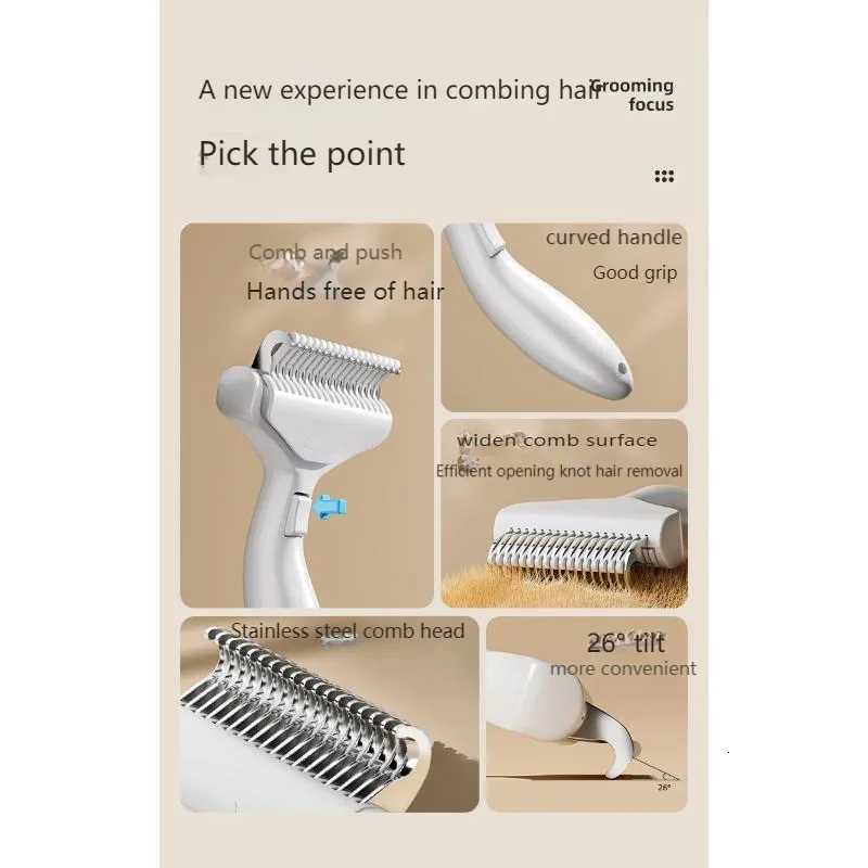 Pet Detangling Comb - Stainless Steel Grooming Tool for Cats Dogs Anti-Tangle Shedding Brush with Thinning Function M251208 - view 6