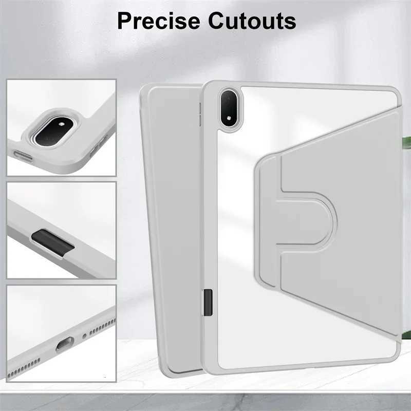 For Oneplus Pad 3 One Plus Pad 3 132 inch 2025 Case with Pencil Holder 360 Rotating PU Leather Acrylic Clear Hard Stand Cover C251208