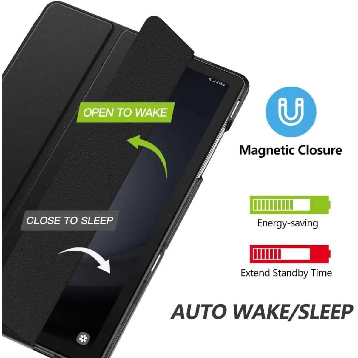 Case for Galaxy Tab A9/A9 Plus 11 inch 2023 Slim Stand Protective Smart Cover with Hard PC Translucent Shell for Tab A9 Plus C251208