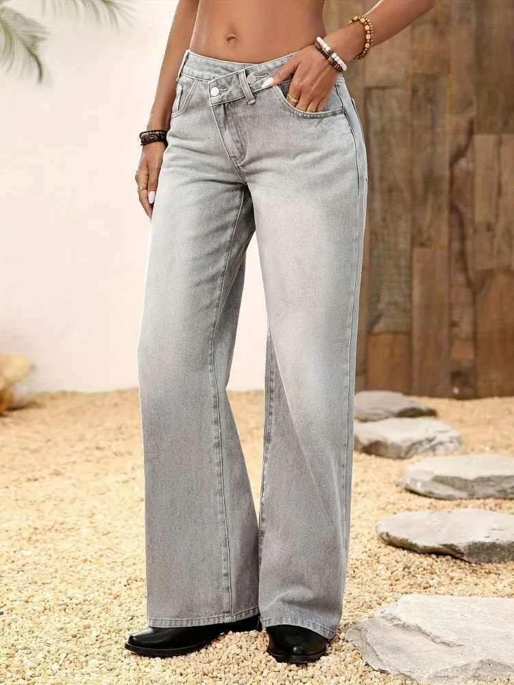 Womens Jeans Gray Fashion Niche High-EndT251208