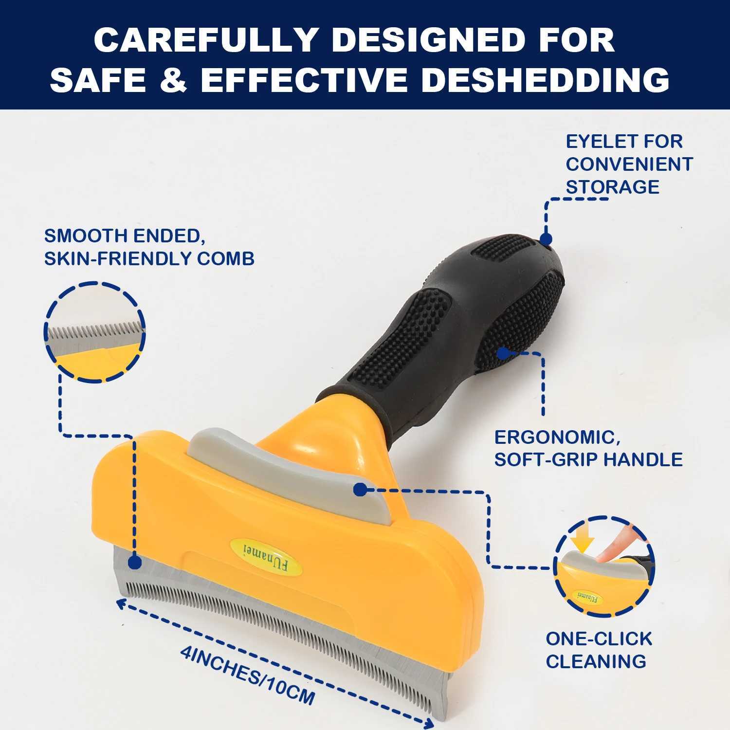 Dog Hair Removal Comb Cat Brush Pet Grooming Brush Dogs Comb Cats Hair Massage Comb Dog Hair Remover Cleaning Grooming Cat Combs M251208 - view 3