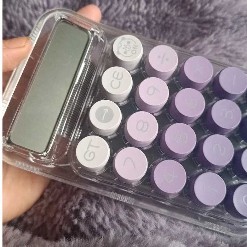 1PC Transparent Gradient Large Button Calcator Large Screen Electronic Calcator 10 Digit Student Specific Calcator H251208