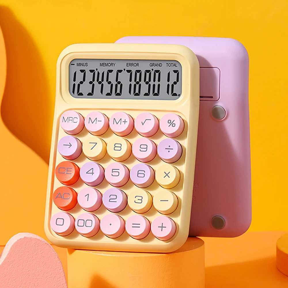 NEW Kawaii Calcator Cartoon Candy Colour Silent Mechanical Keyboard Desktop Financial and Accounting Learning Calcator H251208