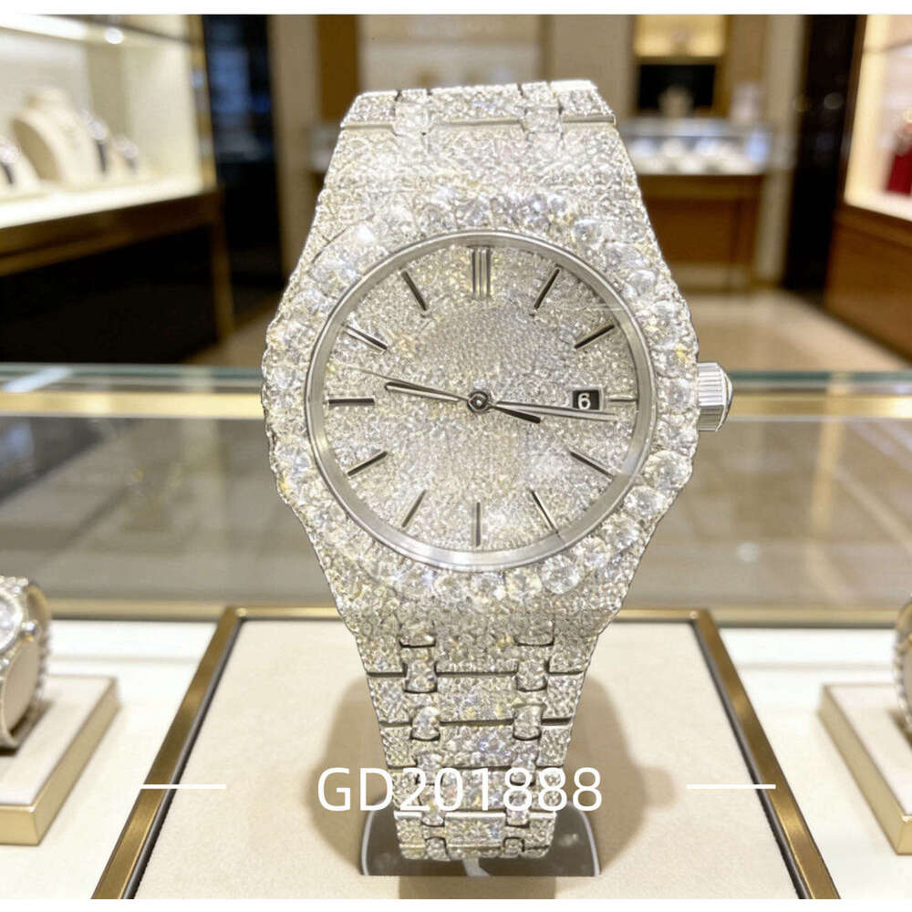 Pass Dia Tester Mens Square Wrist Iced Out Stainless Steel Buss Down Custom Watch Brand Hip hop trend Moissanite dia watch for men