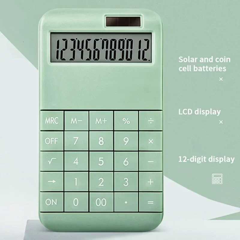 12-Digit Large LCD Display Calcator Standard Function Calcator with Solar Battery Dual Power For He Basic Desktop Off H251208