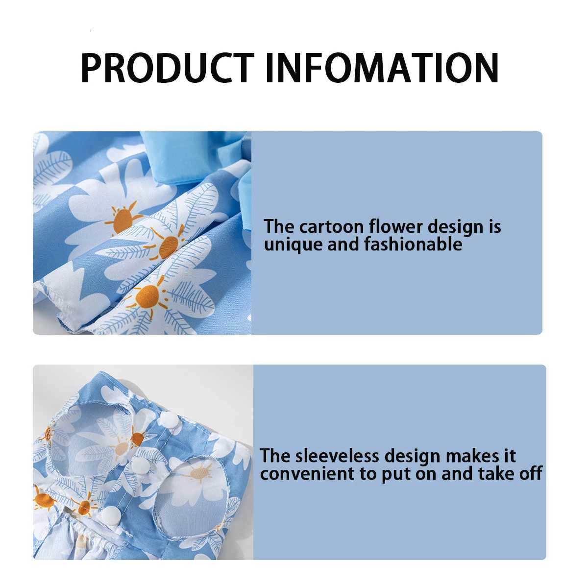 Small Dog Dress Summer Cooling Dog Clothes for Small Dog Clothing Cute Flower Cat Dress Bowknot Clothes for Pet Dress Cat Cloth M251208