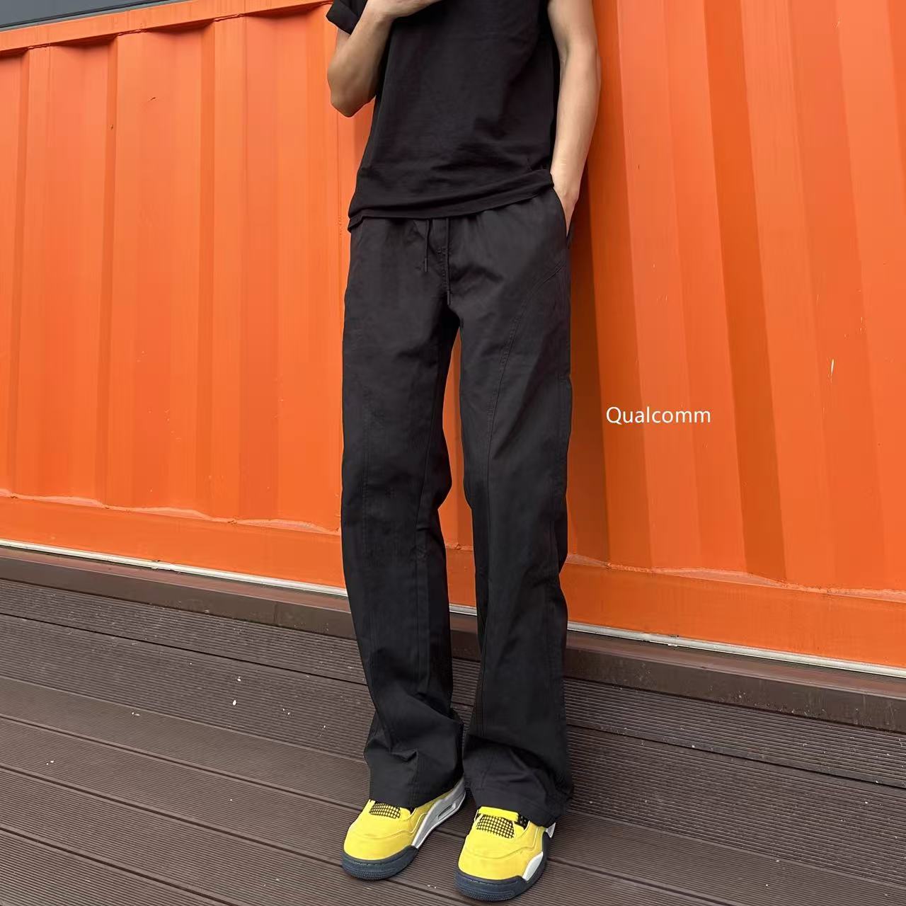 Men's casual sweatpants, slim-fitting straight-leg loose cargo pants