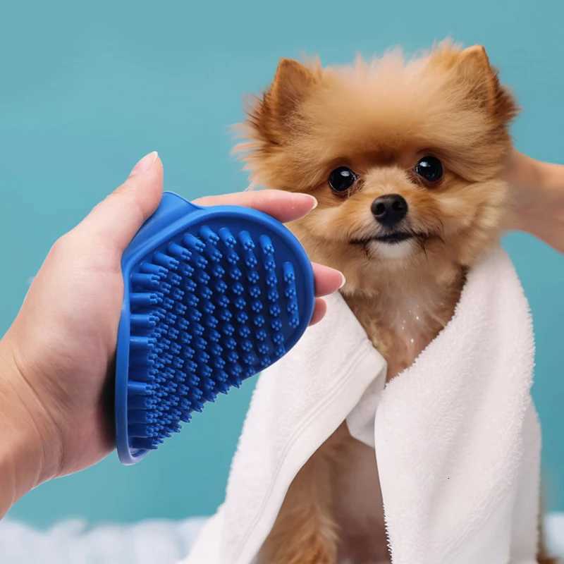 Cat Grooming Comb Dog Bath Brush Pet Grooming Shedding Soothing Massage Rubber Bristles Comb with Adjustable Ring Handle M251208 - view 7