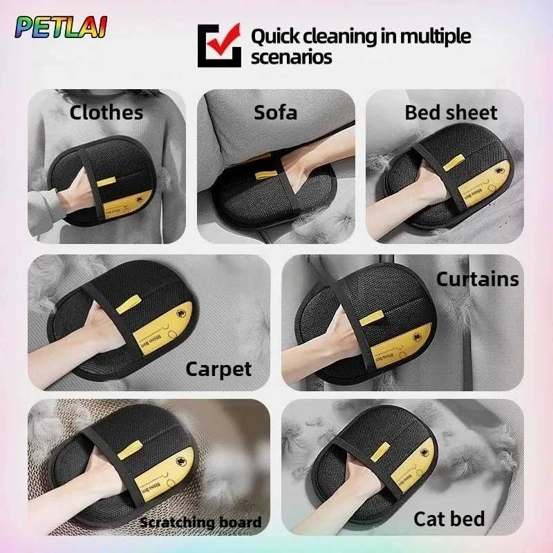 Pet hair glove removal Cat Grooming Reusable Electrostatic Dedusting Brush Dog Hair Remover for Couch Carpet Clothes Washable M251208 - view 5