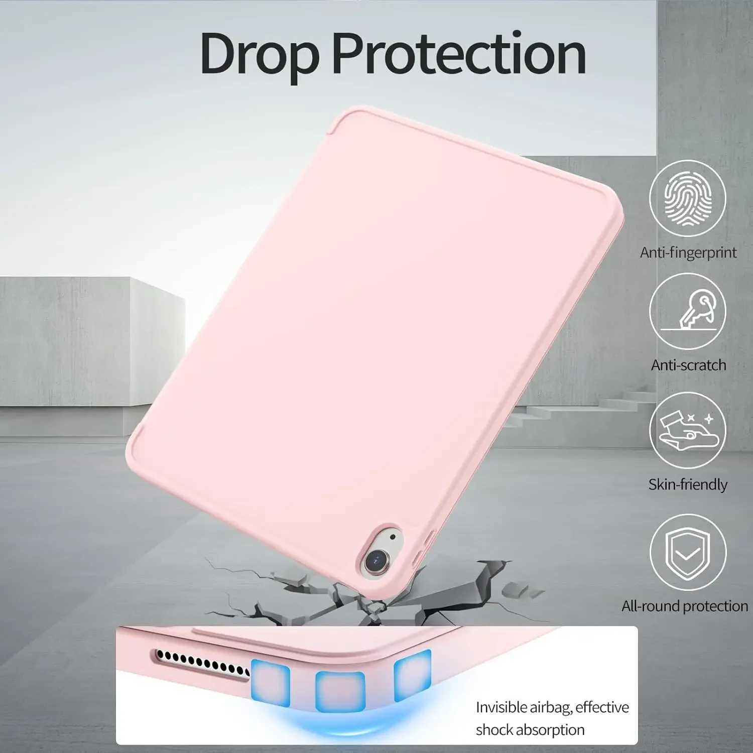 Case for iPad A16 11th/10th Generation 11/109 Inch 2025/2022 with Pencil Holder Slim Trifold Stand Smart Cover Soft TPU C251208