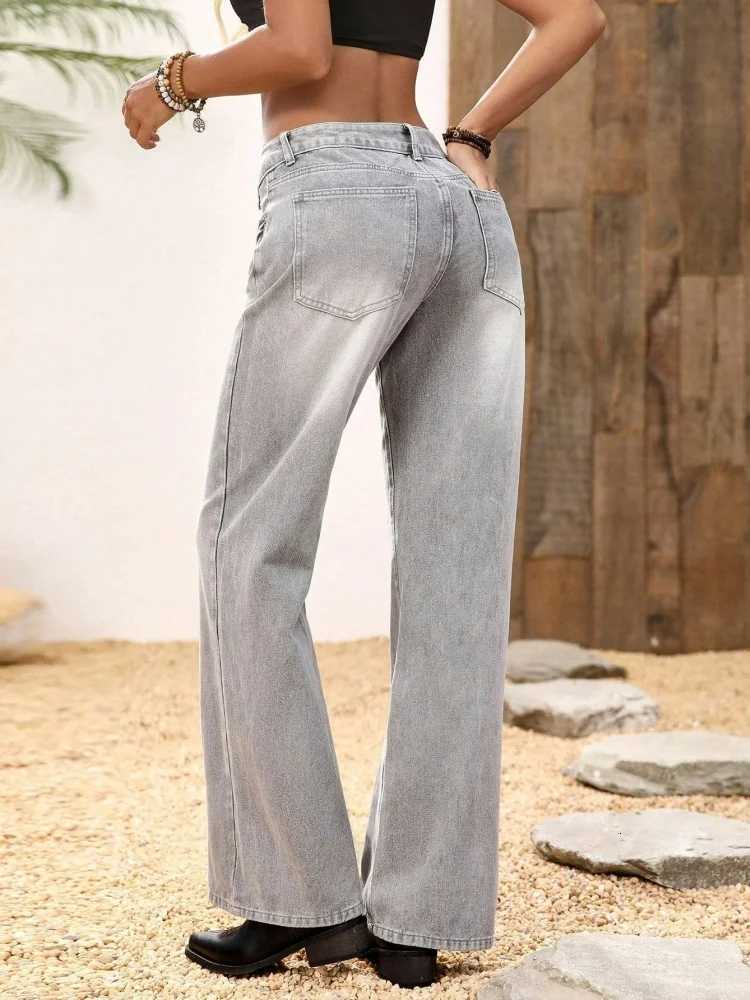 Womens Jeans Gray Fashion Niche High-EndT251208