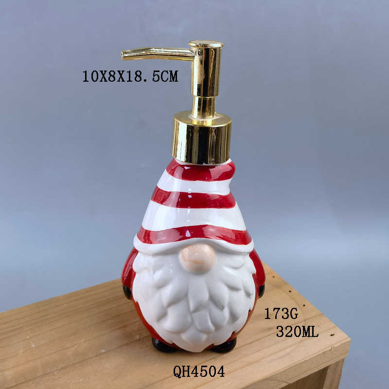Ceramic emulsion bottle with Santa Claus design relief hand sanitizer bottle for individual use bathroom and toiletry set S25128