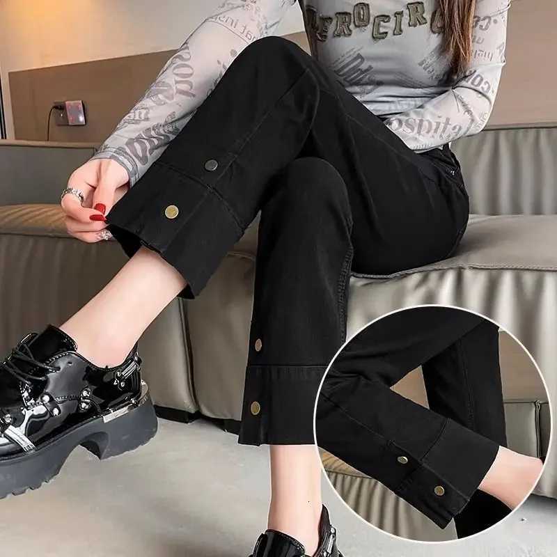 Woman Jeans High Waist Straight Leg Denim Pants for Women Fitted Vintage Chic and Elegant Unique 90s Teenagers Vibrant TrousersT251208
