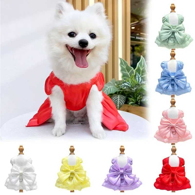 Spring Summer Pet Wedding Dress Dog Cat Clothes Fashion Dog Dresse Can Be Hung Towed Dog Supplies M251208