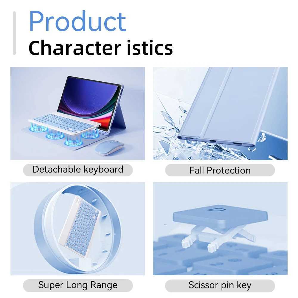 For tablet Keyboard Case s For s6 lite 104 S7 11 S8 11 S7 Plus S7 FE S8 Plus 124 A8 105 A7 104 Tablet Cover C251208