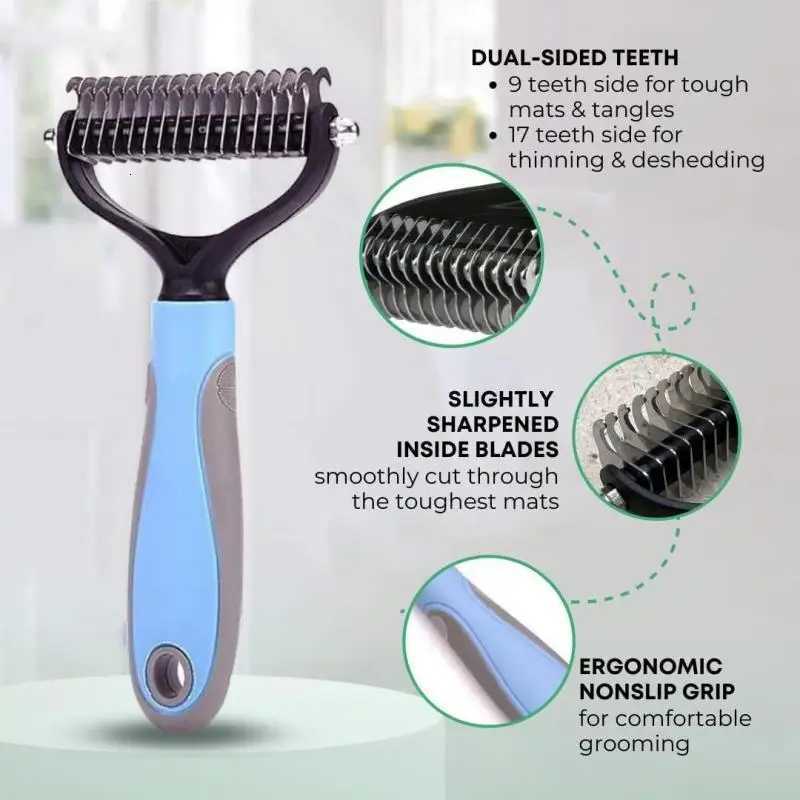 New Professional Pet Cat Hair Removal Comb Brush Dog Grooming Shedding Tools Puppy Hair Shedding Trimmer Pet Fur Trimming Combs M251208 - view 6