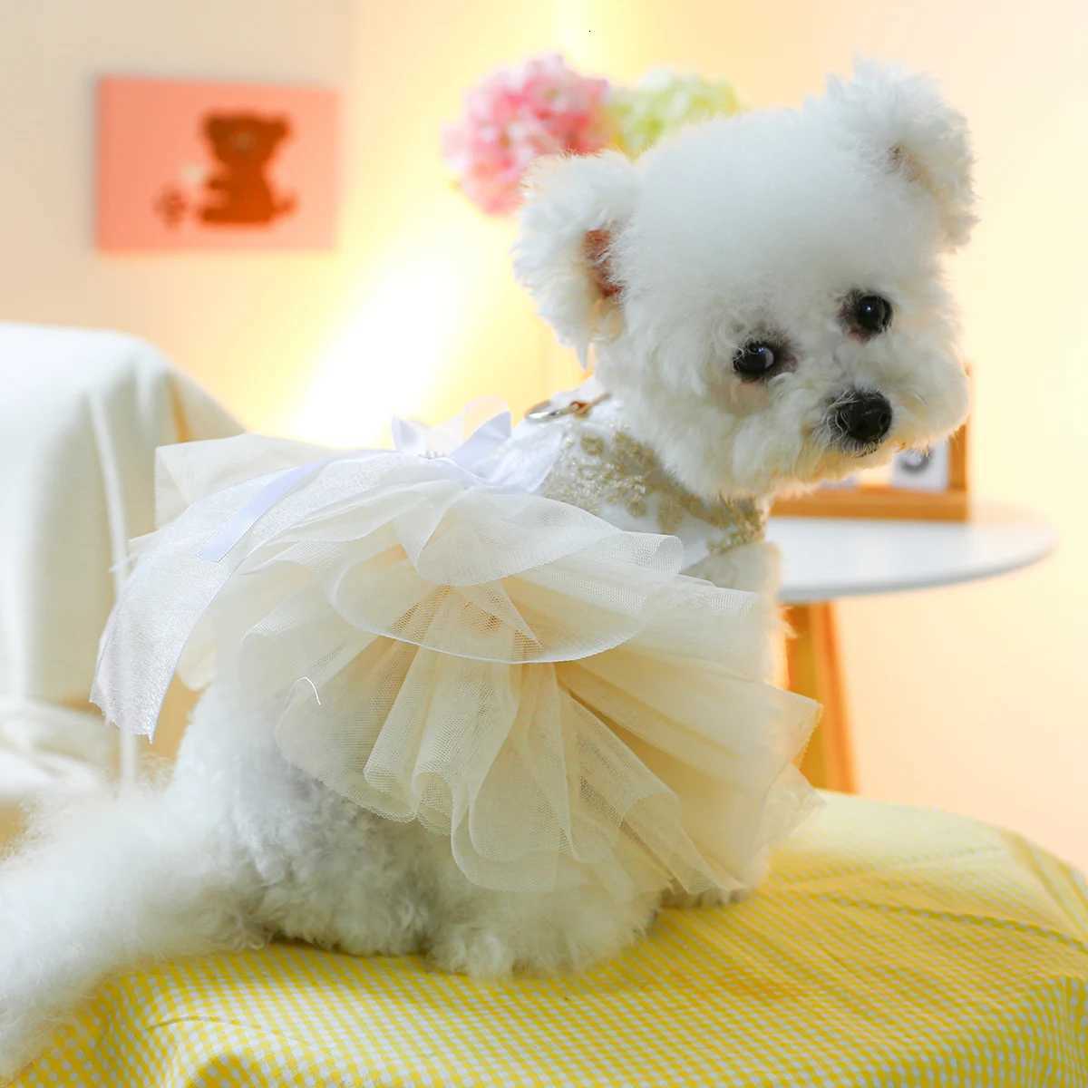 Starlight Wedding Dress Pet Dress Dog Cat Anti-Hair Loss White Dress Princess Dress M251208