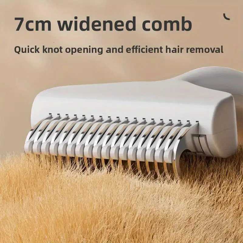 Floating Stainless Steel Dog Hair Removal Brush For Long Hair Breeds Puppy Cat Comb Pet Grooming Products Curved Design M251208 - view 5