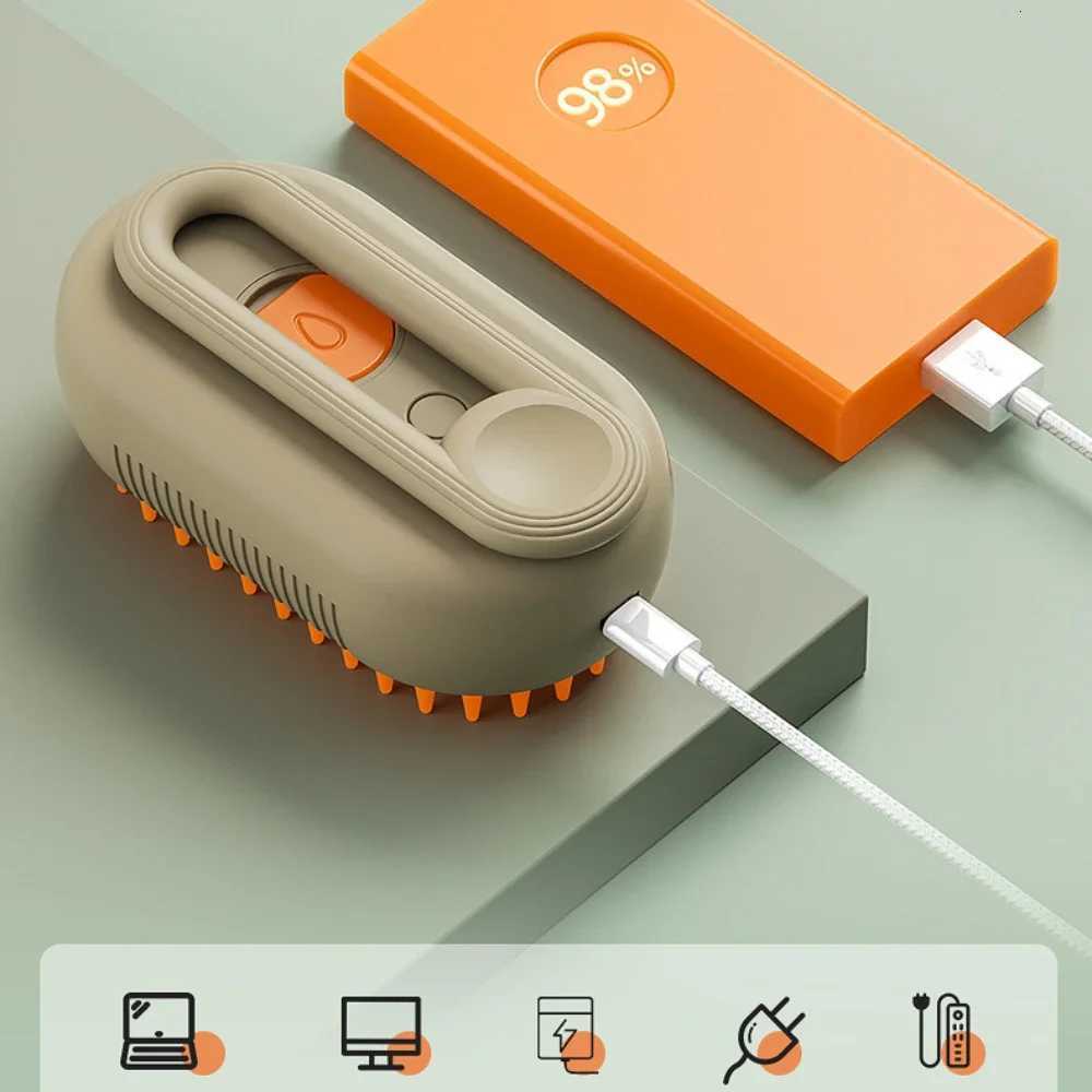 Steamy Dog Brush Electric Spray Cat Hair Brush 3 in1 Dog Steamer Brush for Massage Pet Grooming Removing Tangled and Loose Hair M251208 - view 6