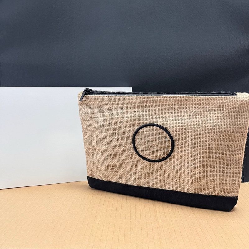 Portable Cotton Zipper Unisex Handbag with Letter Embroidery Recyclable