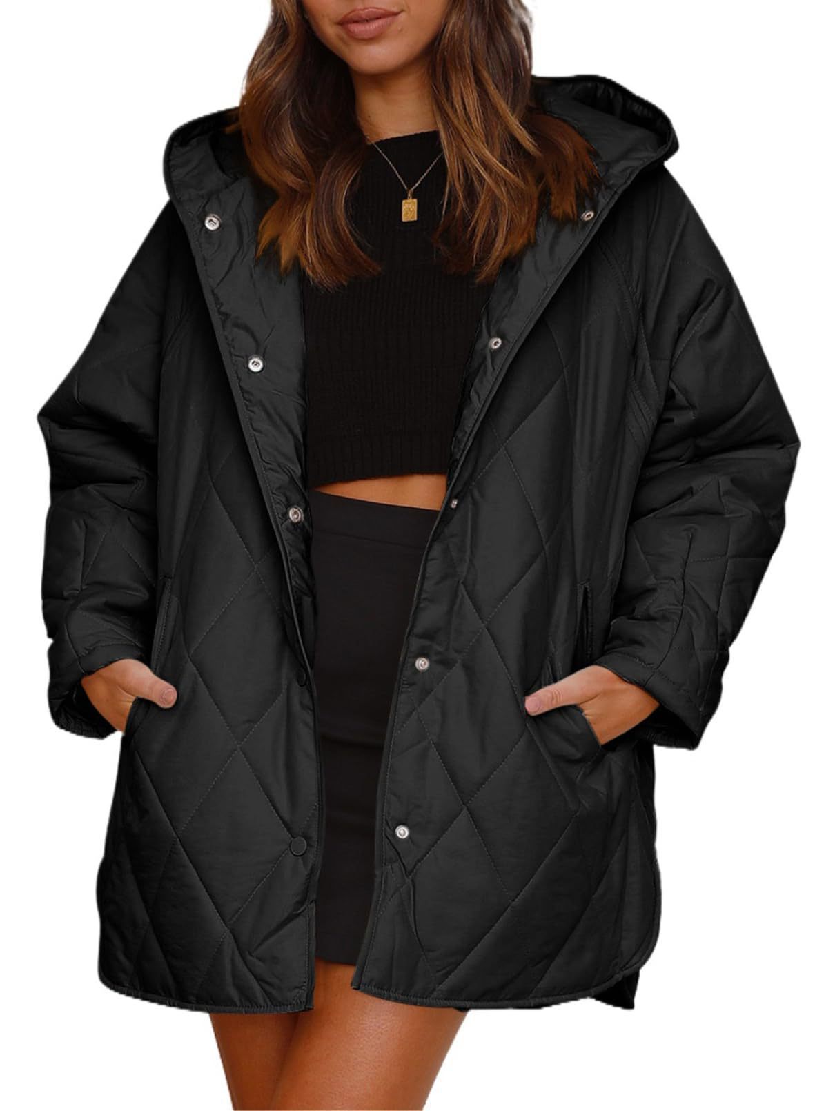 ins2025 Womens Winter Coat Casual Diamond Quilted Hooded Lightweight Jacket for Women 231031